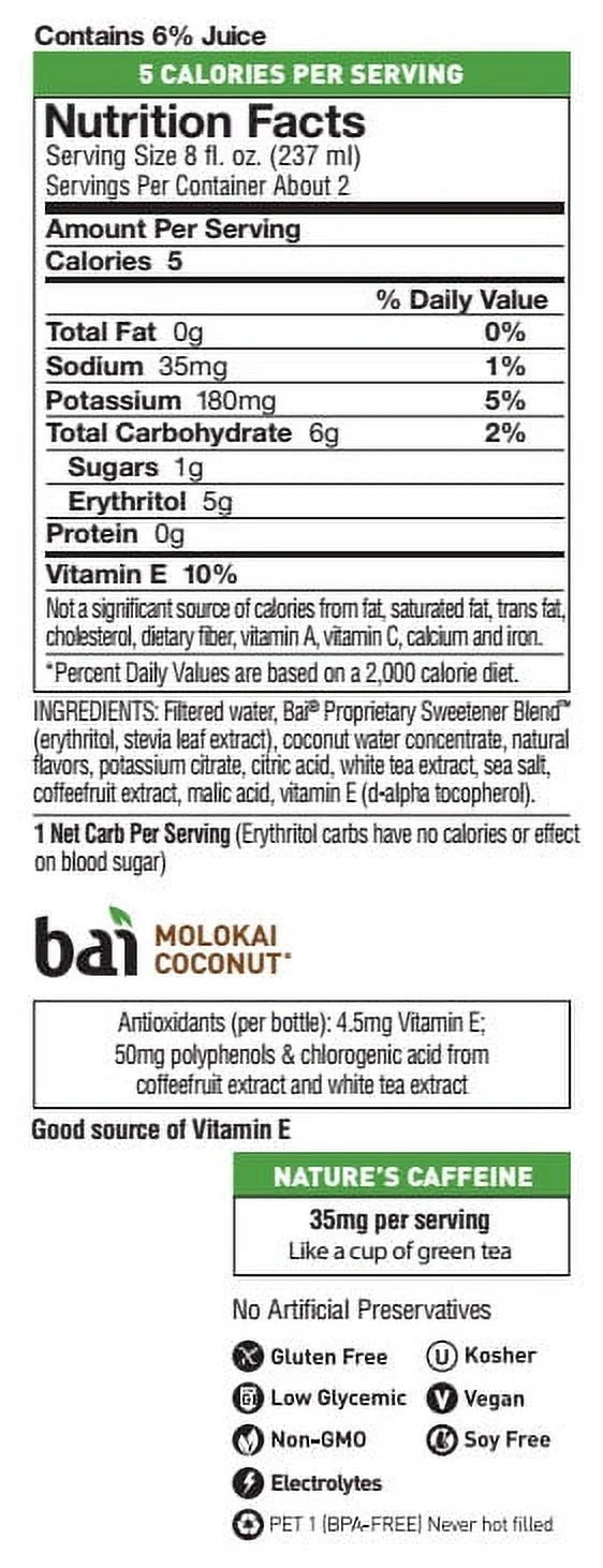 Gluten-Free Coconut Drink, 18 Fl Oz, 12 Pack Bottles C329