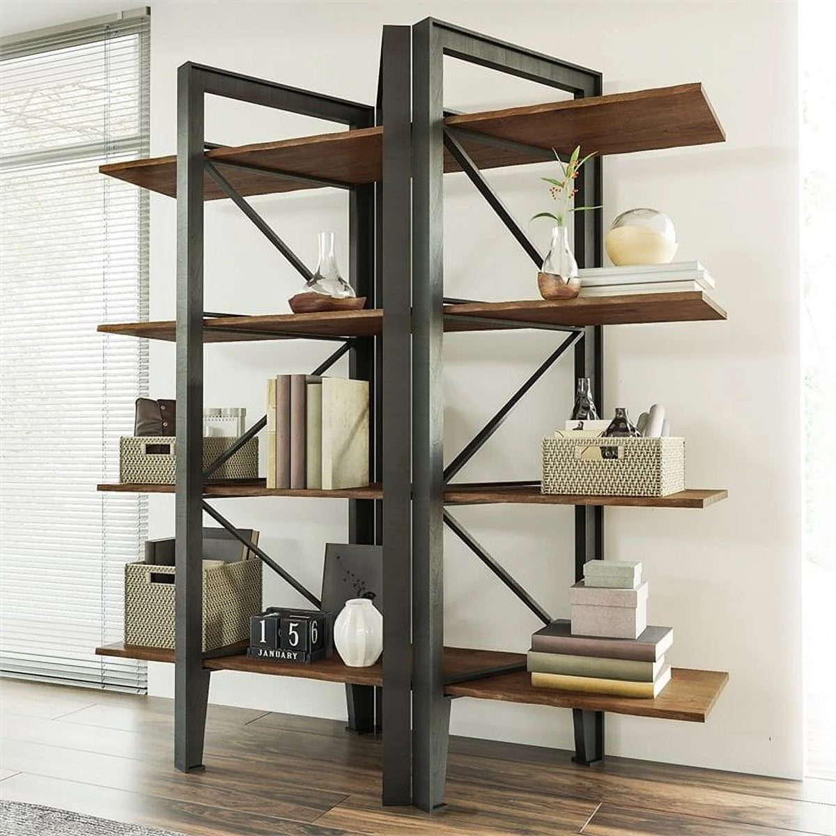 Graphite Grey Brown Bookcase J7941