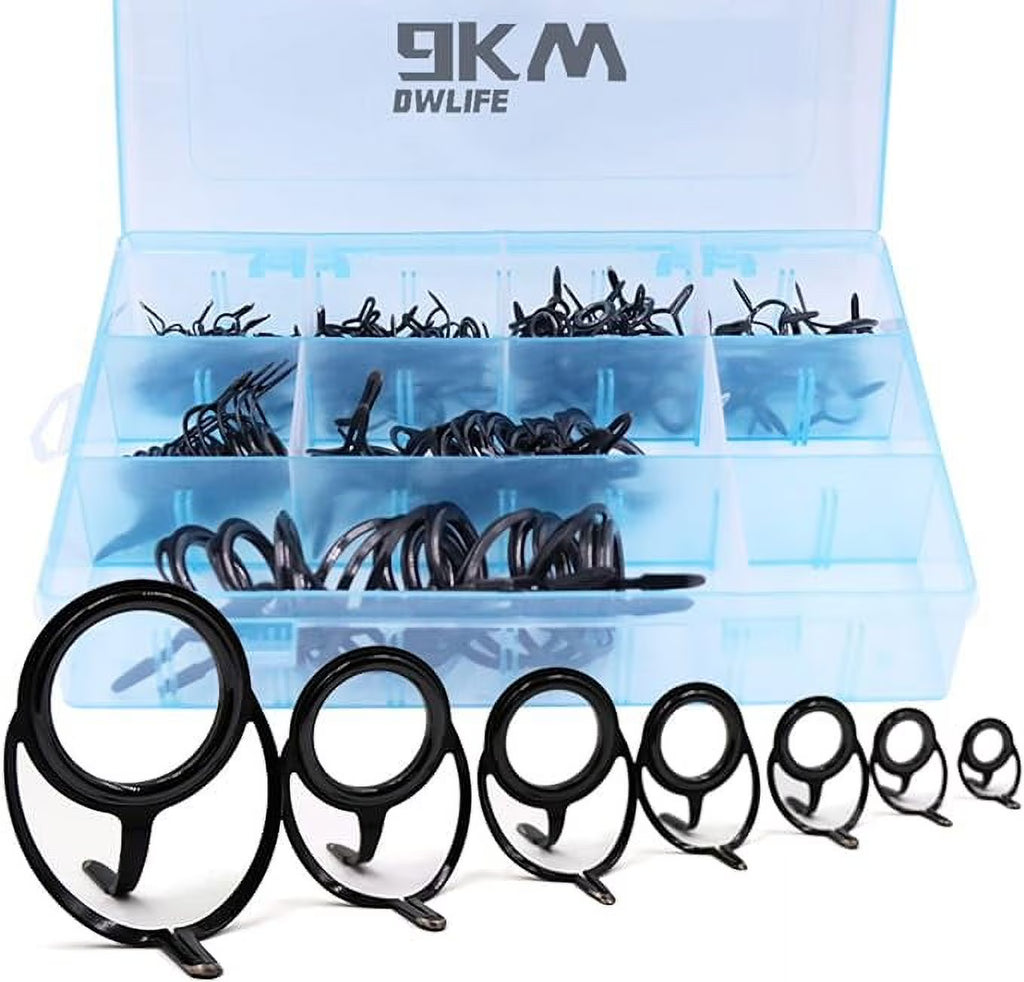 Fishing Rod Tip Guide Repair Kit Stainless Steel Ceramic Ring Mixed Size P81322