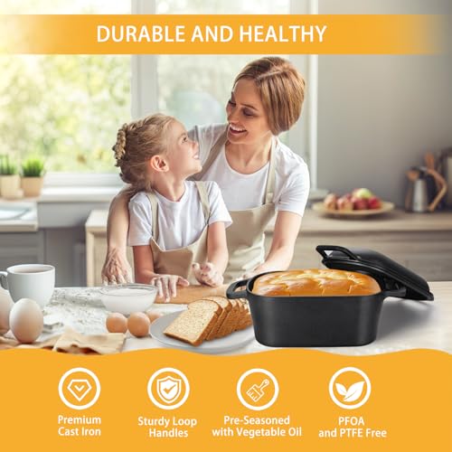 3.6QT Pre-Seasoned Cast Iron Dutch Oven with Lid C59654
