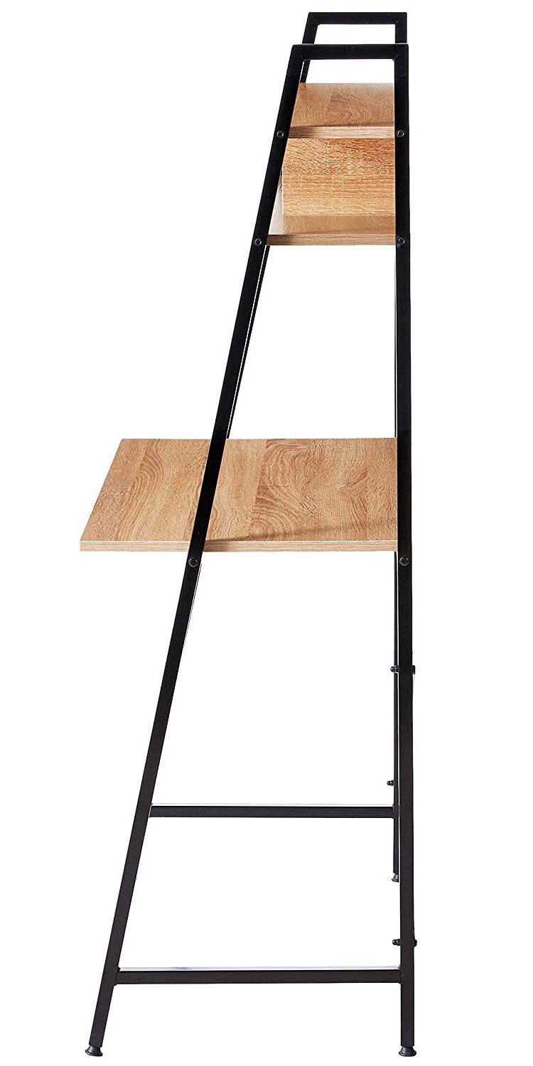 Black Steel Frame Desk with Bookcase V14822