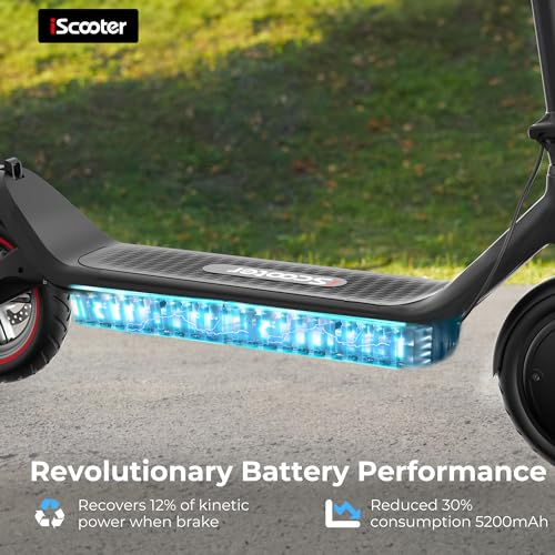 Electric Scooter, 18/12 Miles Long Range, 22/19/18 Mph Top Speed, Double Braking Systems U408565