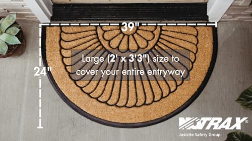 Natural Coco Coir Half Circle Door Mat 24" x 39" P881704