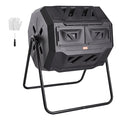43-Gal Dual Chamber Composting Tumbler with Steel Frame Q659457