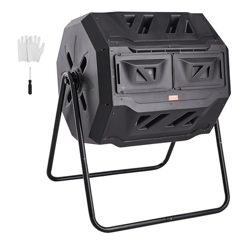 43-Gal Dual Chamber Composting Tumbler with Steel Frame Q659457