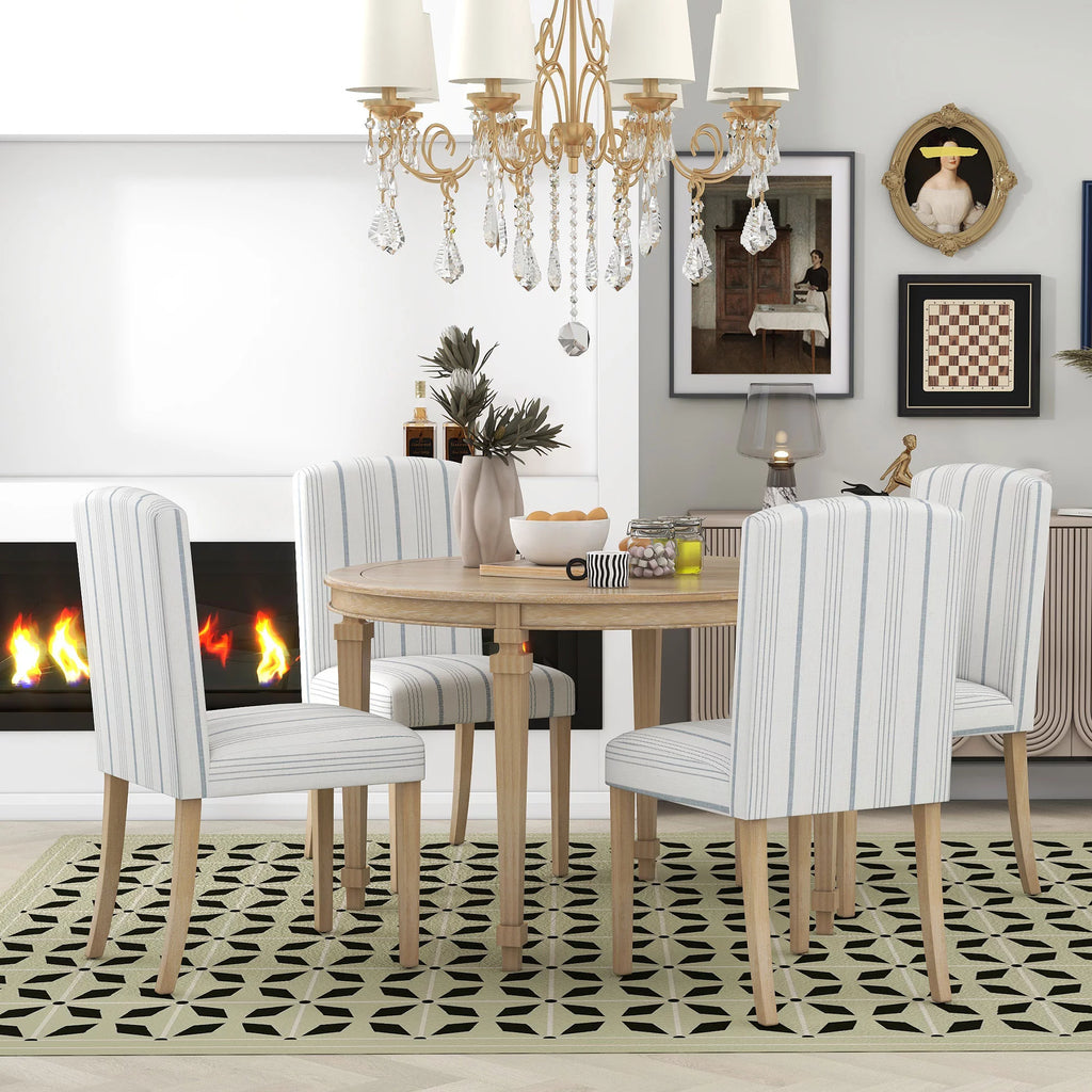 Round Dining Table Set for 4, 5-Piece Solid Wood V20389