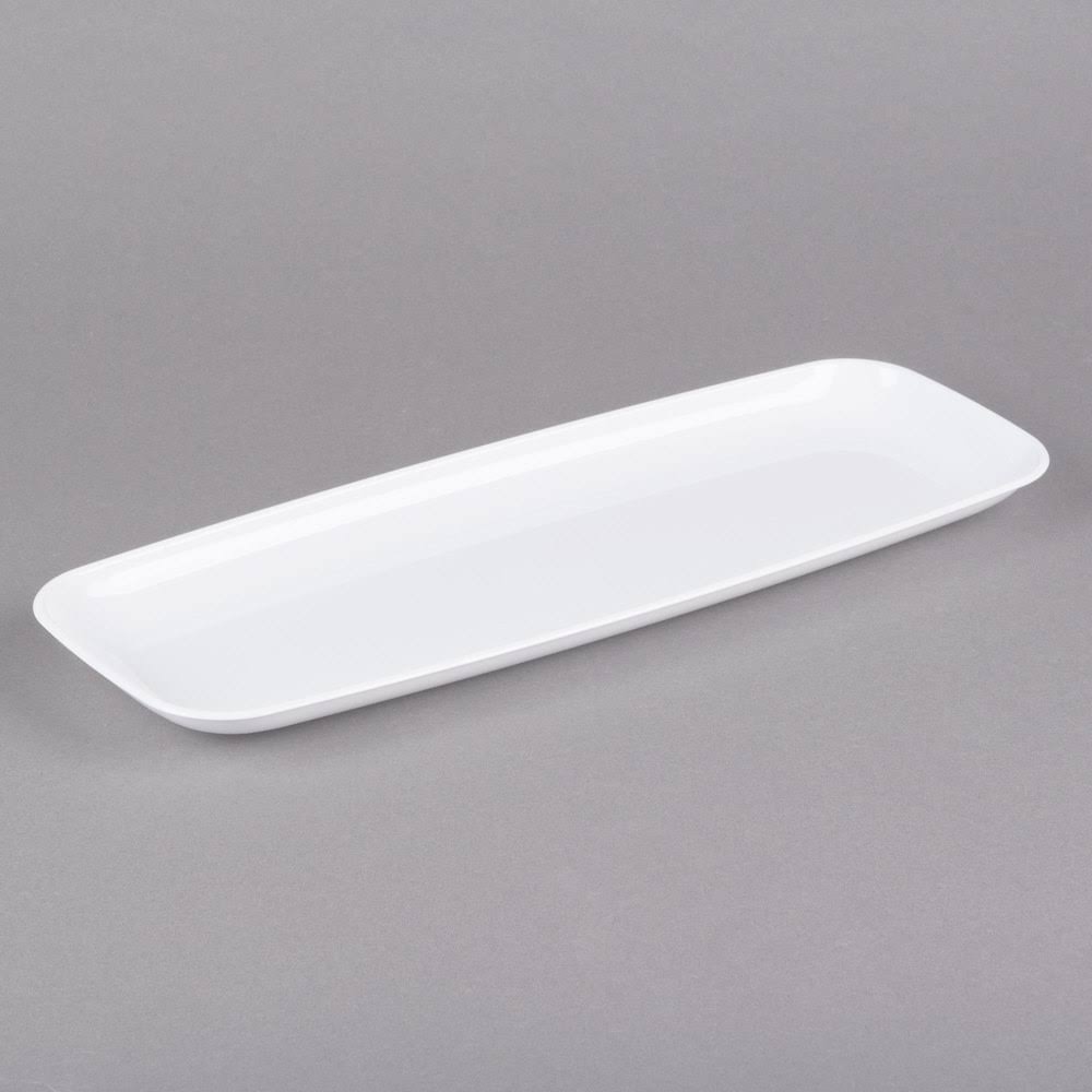 White Rectangular Polystyrene Platter / Catering Tray - 25/Case F891193
