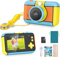 Blue and Yellow 24MP Dual Lens Kids Digital Camera with 32G SD Card M781273