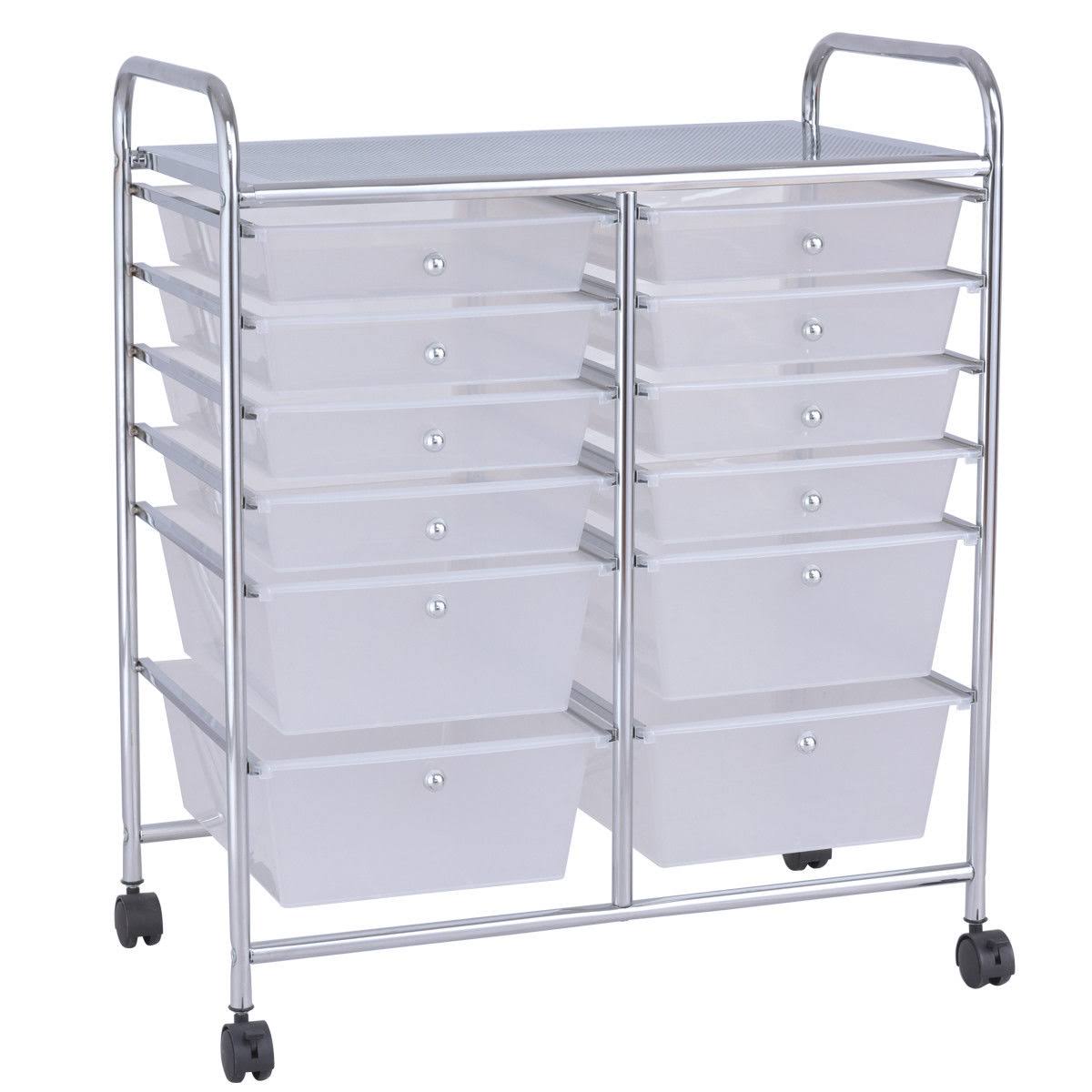 12 Storage Drawer Organizer Rolling Cart B58783