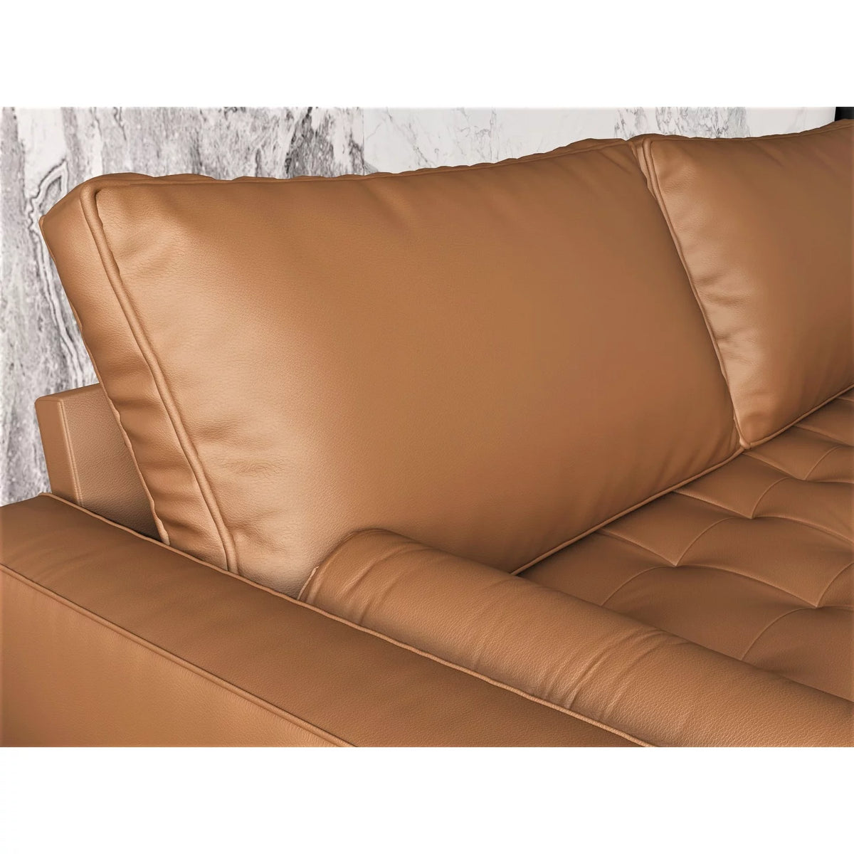 Black Faux Leather Mid-century Modern Loveseat M40855