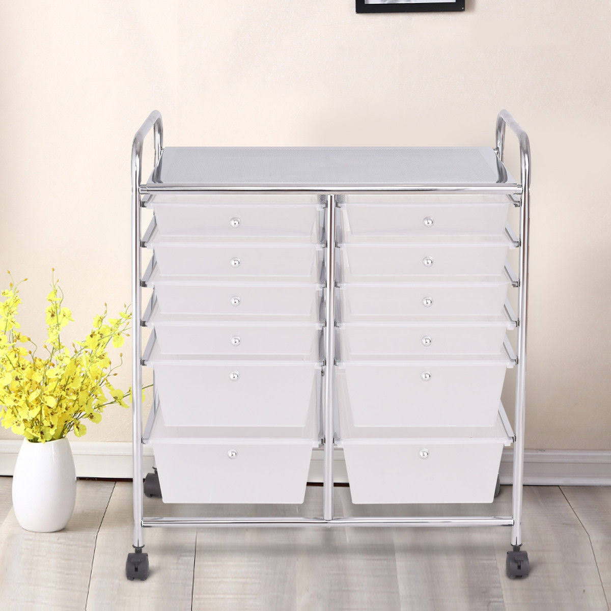 12 Storage Drawer Organizer Rolling Cart B58783