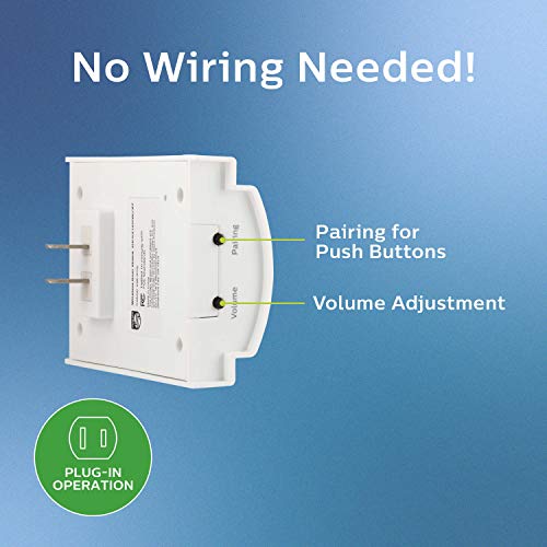 Wireless Doorbell Kit with 2 Push Buttons, White X663885