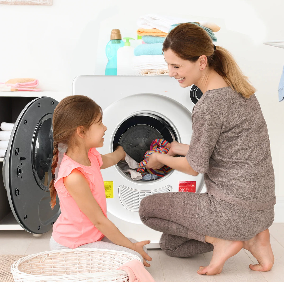 White 13.2 lbs Stainless Steel Portable Electric Dryer G80673