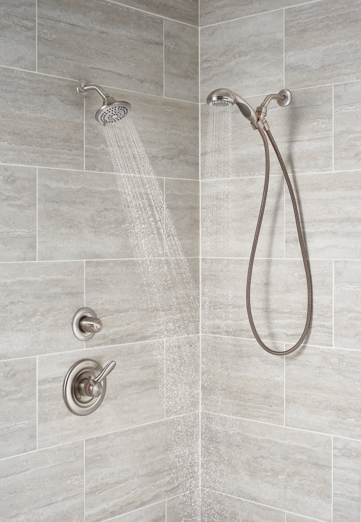 5-Spray Single Handle Shower Faucet in Stainless Y29664