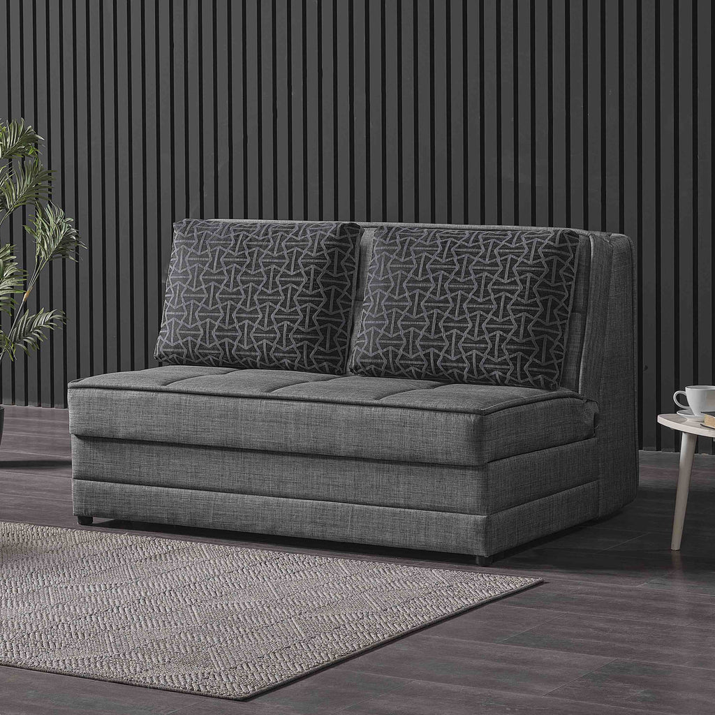 Gray Chenille Sleeper Loveseat P51990