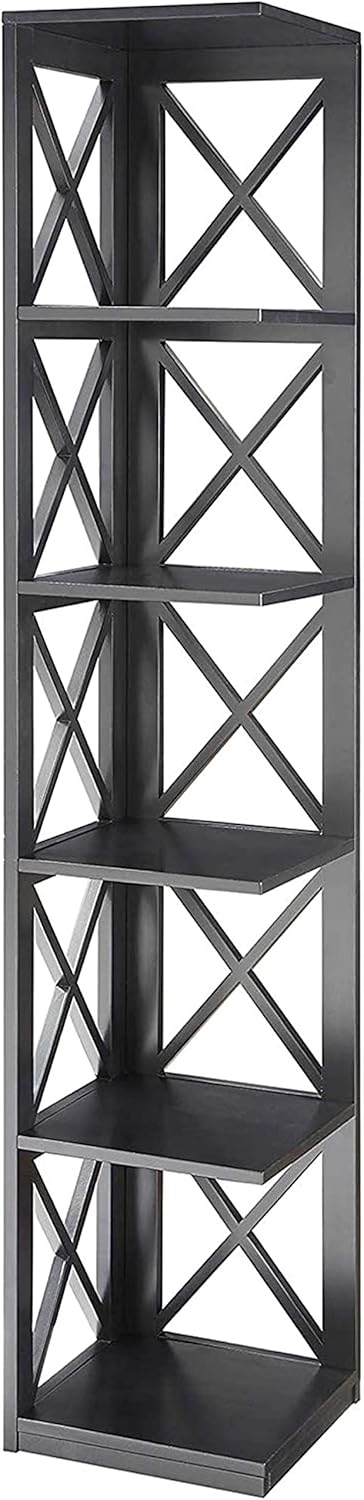 5 Tier Corner Bookcase, Gray X7349