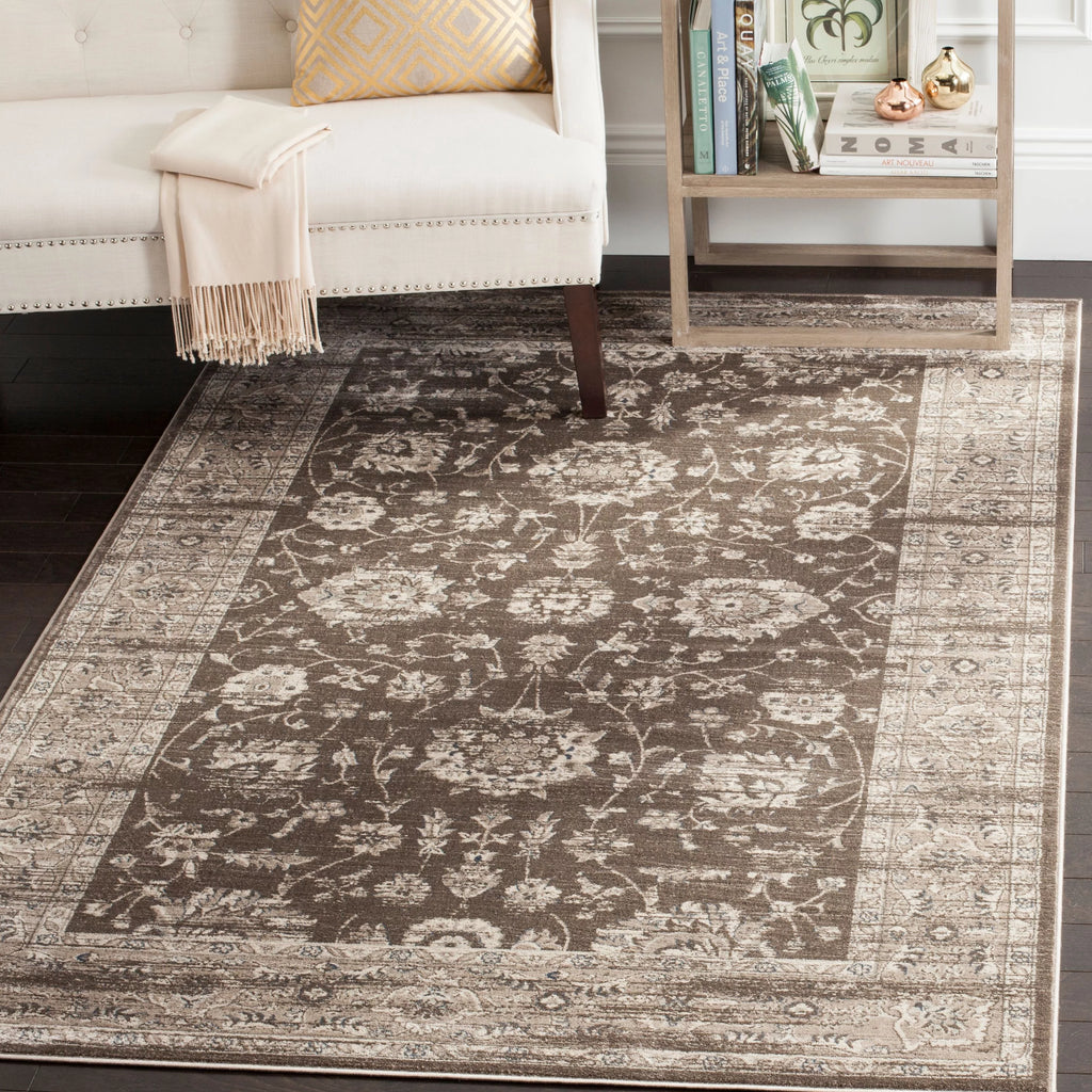 Brown Ivory Traditional Area Rug 5'1" x 7'7" Z9020