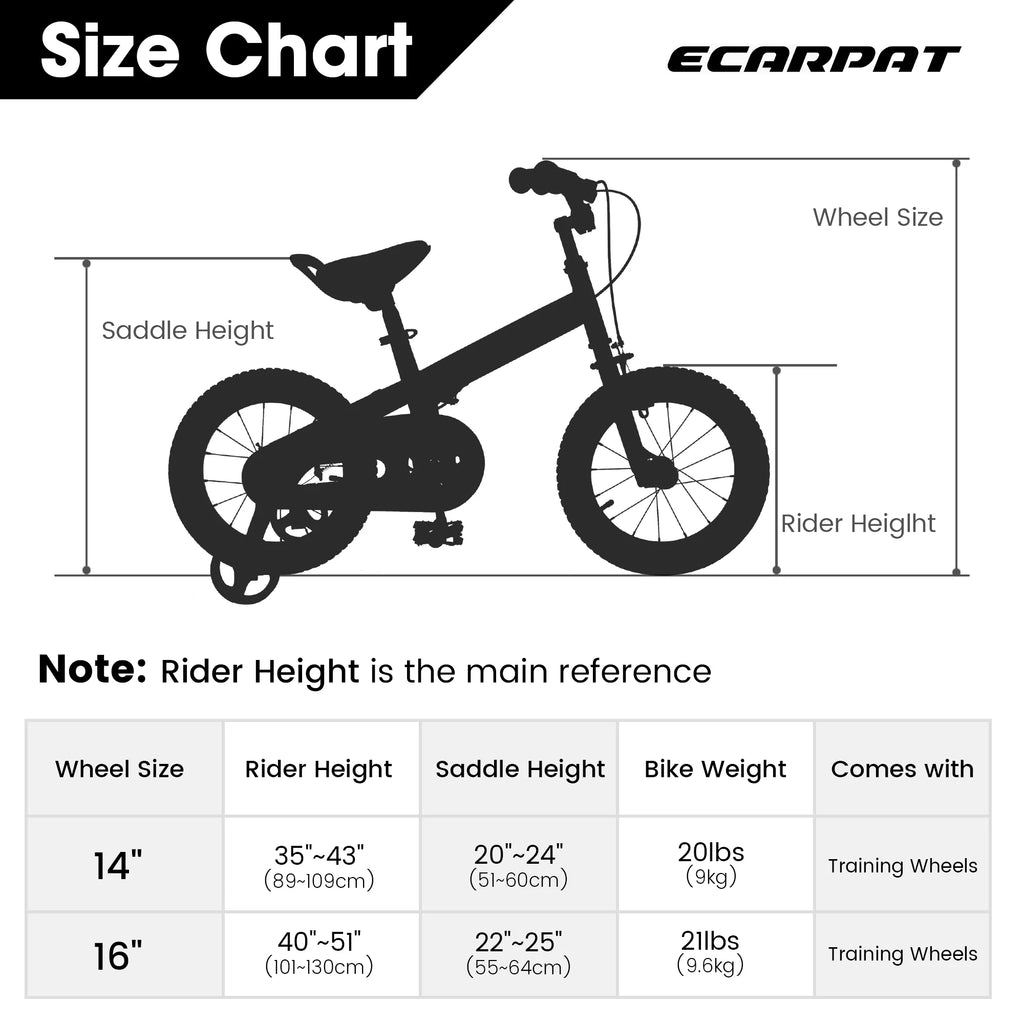 14 16 Inch Toddler Bike with Training Wheels M97553