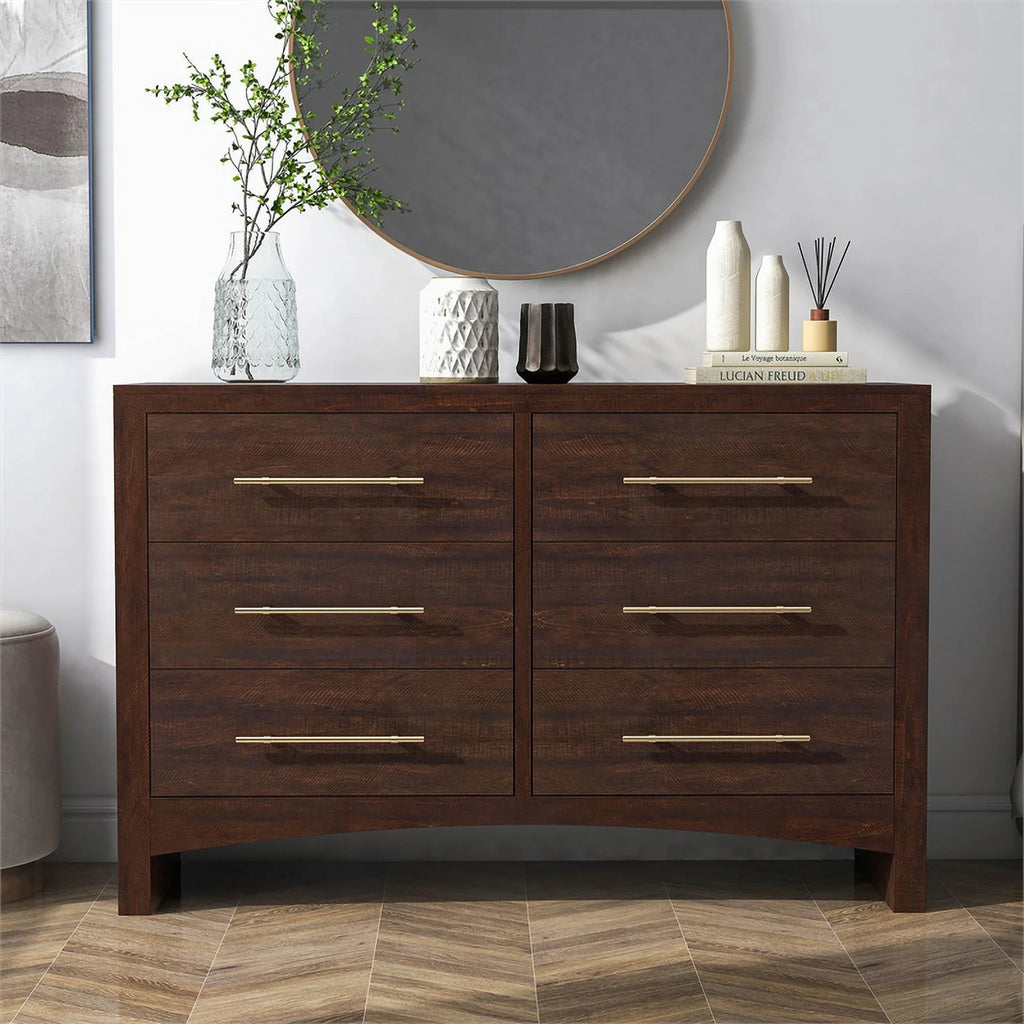 Contemporary Wood 6-Drawer Dresser U54920