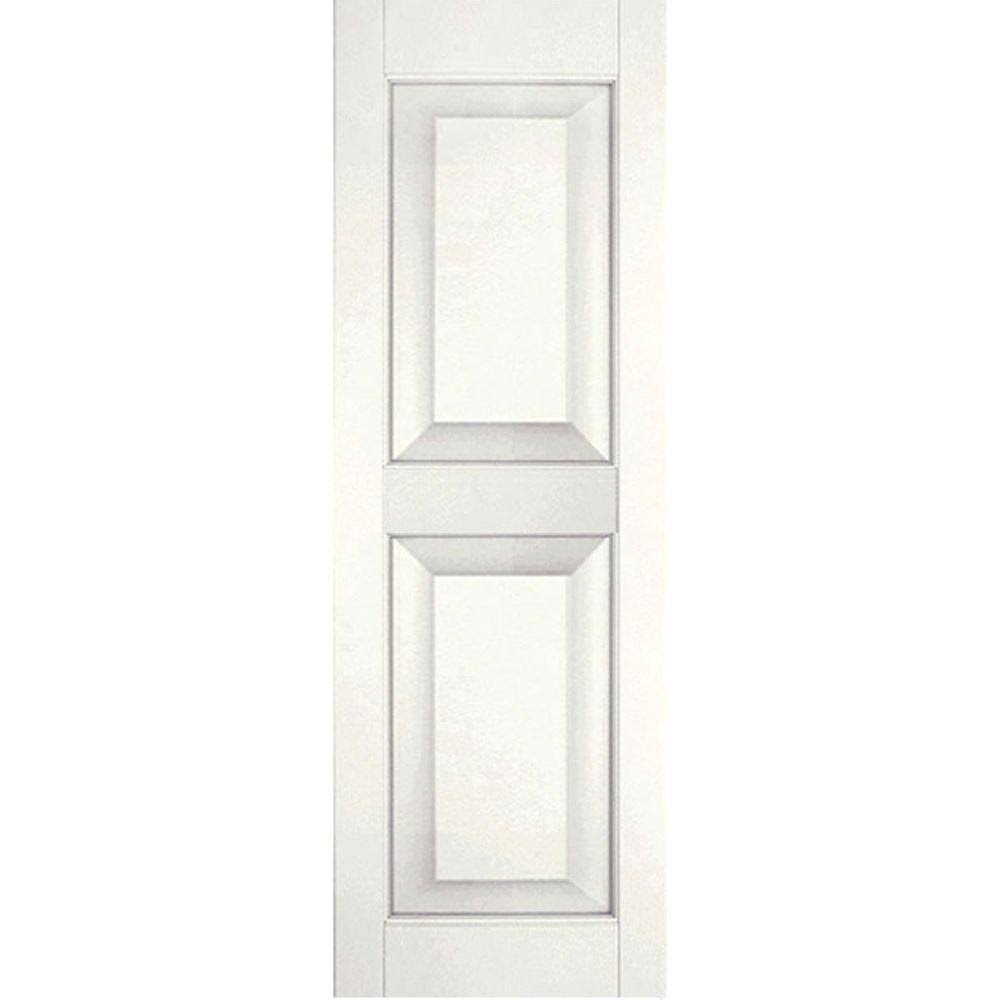White Raised Panel Shutters Pair C533