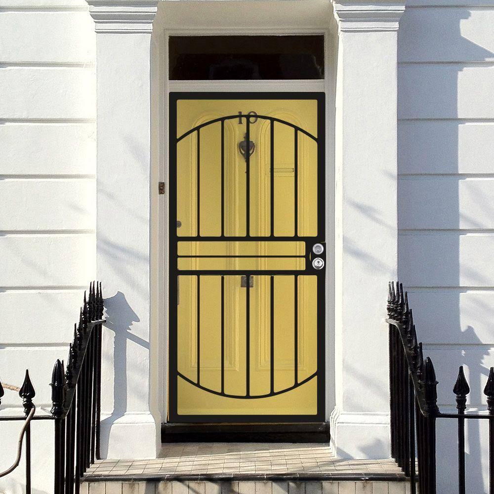 Black Steel Prehung Security Door L9977