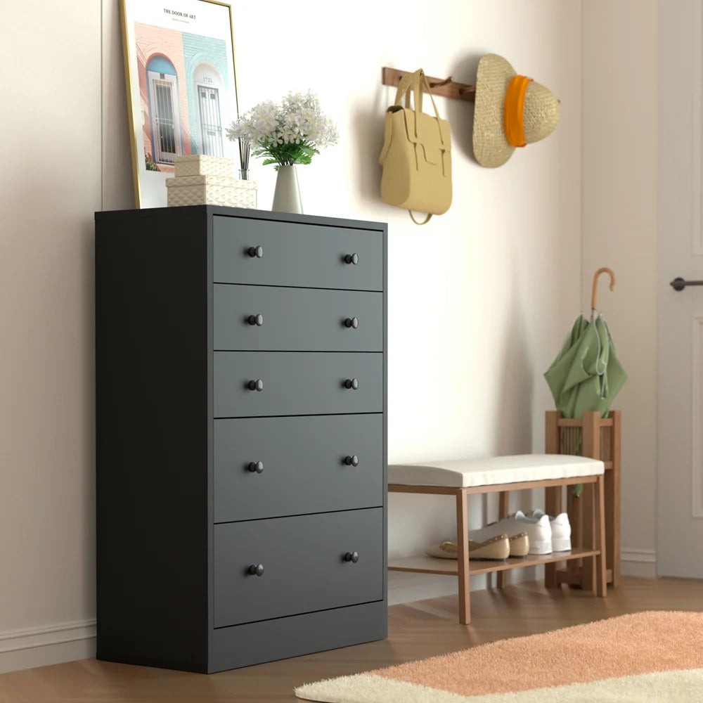 White 5 Drawer Dresser W346