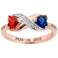 14K Rose Gold over Sterling Heart Infinity Diamond Accent Ring H5234