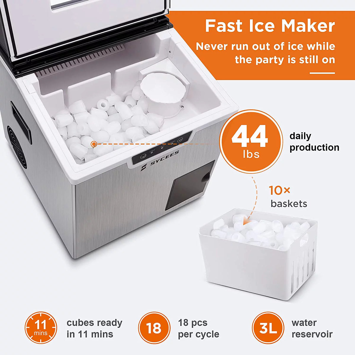 2-in-1 Countertop Ice Maker Machine & Ice Shaver Z193