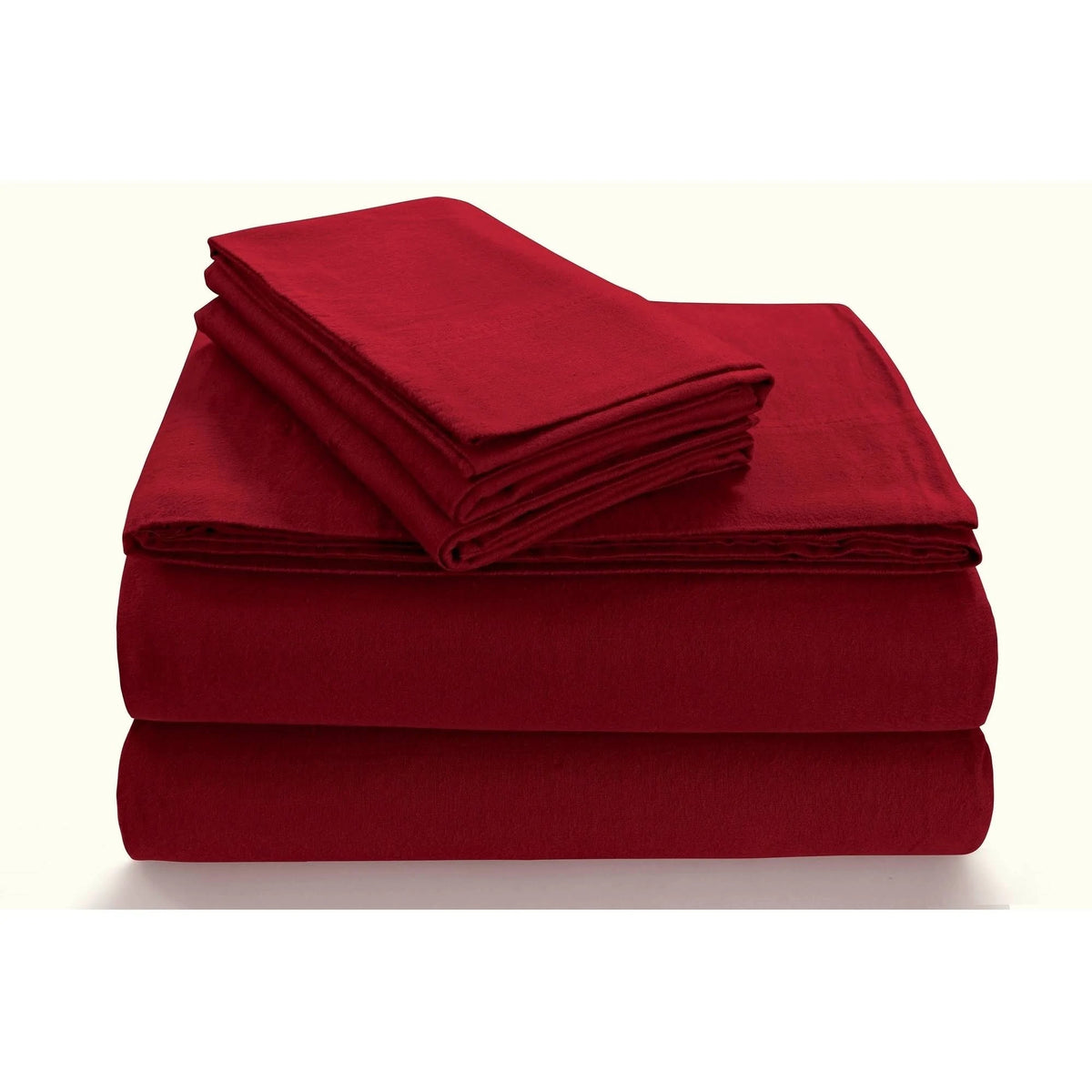 Deep Red Twin XL 3 Piece Flannel Sheet Set W8277