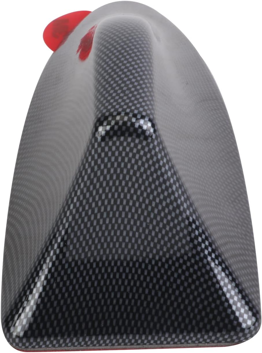 Carbon Fiber Car Shark Fin Antenna Cover Radio Signal Base Black Universal Accessories Pack of 2 C695