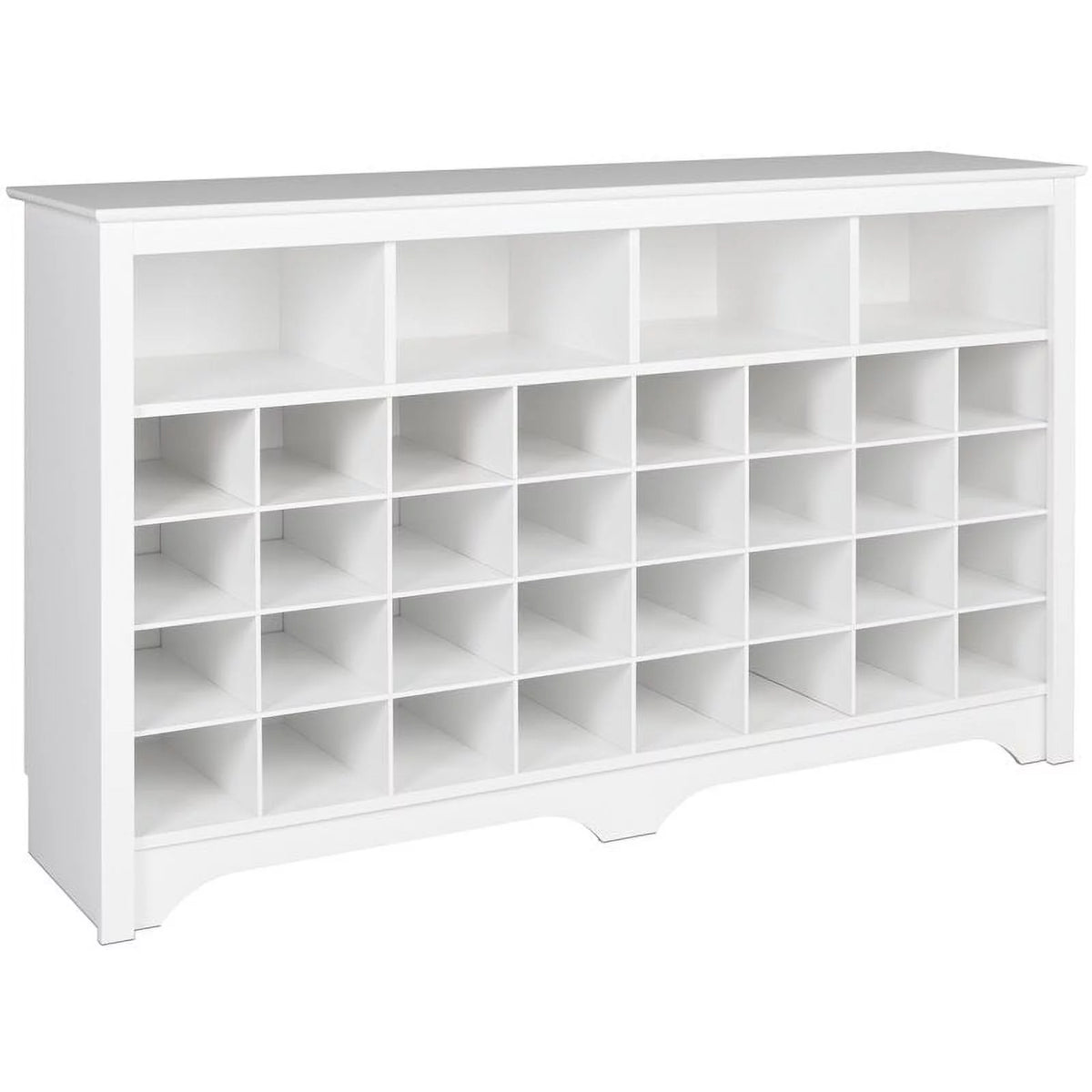 White 36 Cubby Engineered Wood Shoe Cubby Console S151