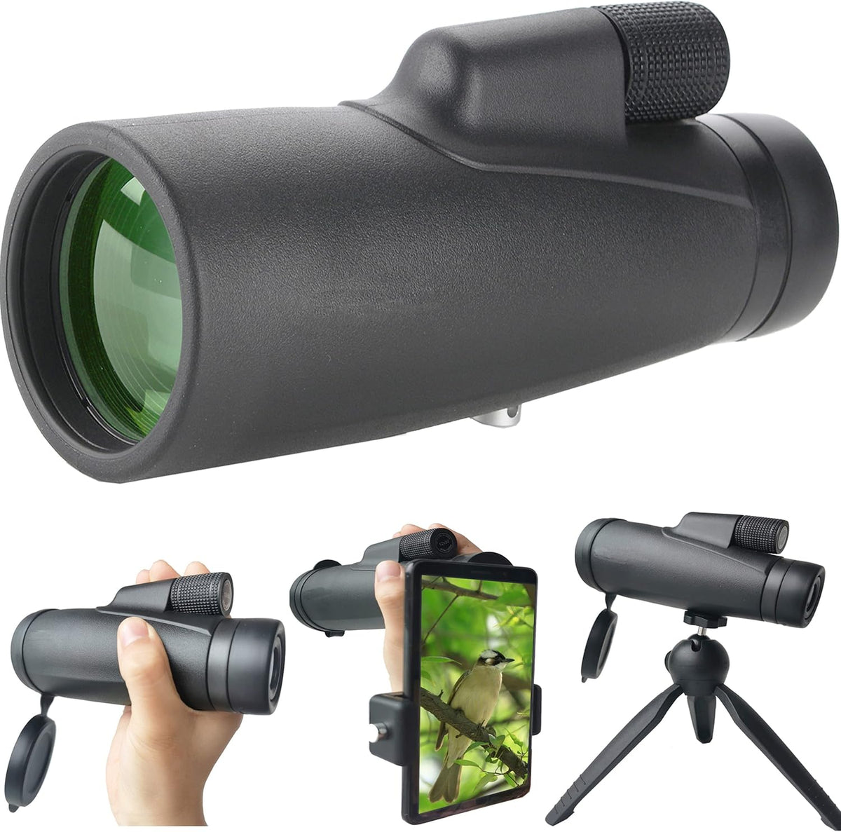 12X50 Waterproof Monocular Telescope with Smartphone Adapter Y83380