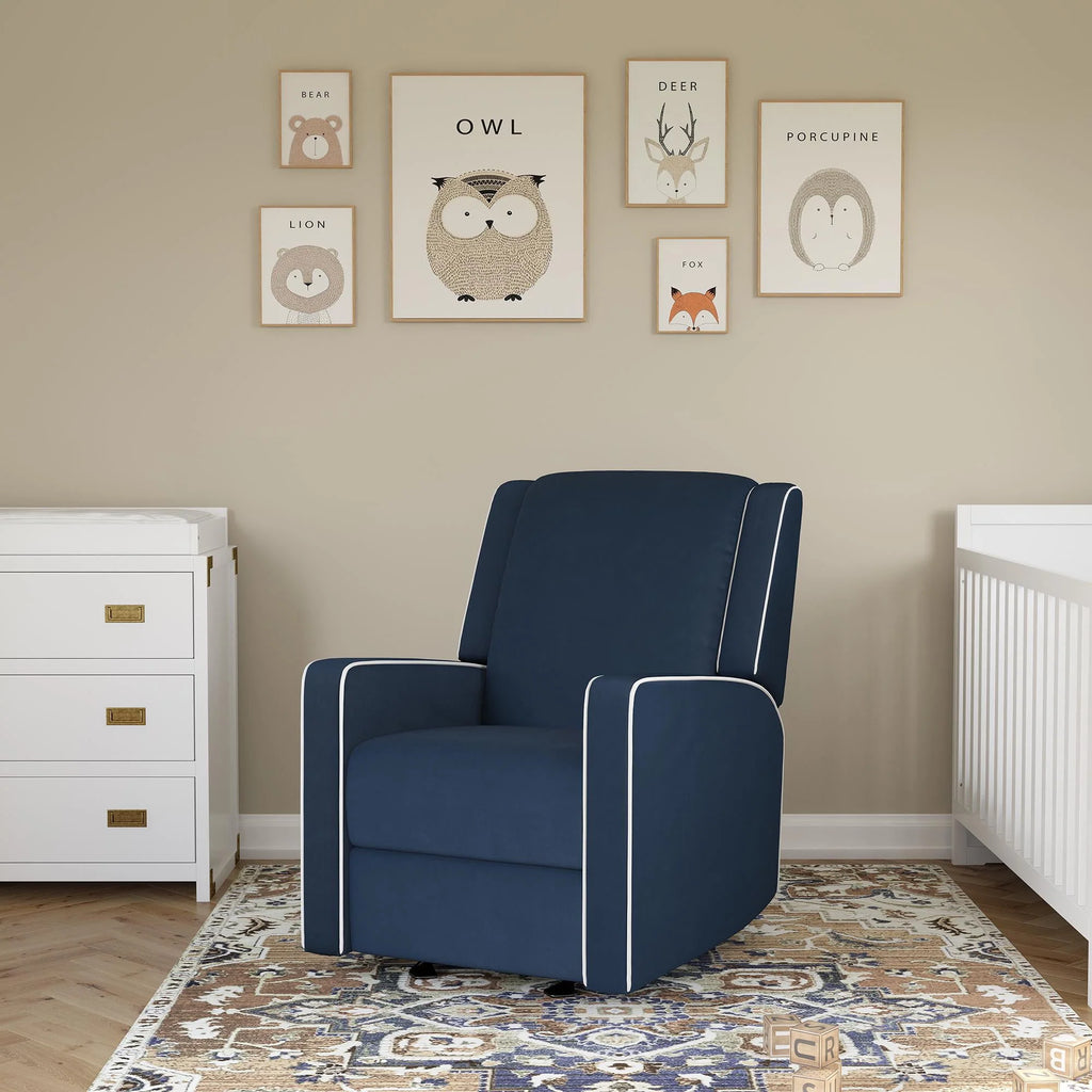 Beige Linen Nursery Rocker Recliner J159976