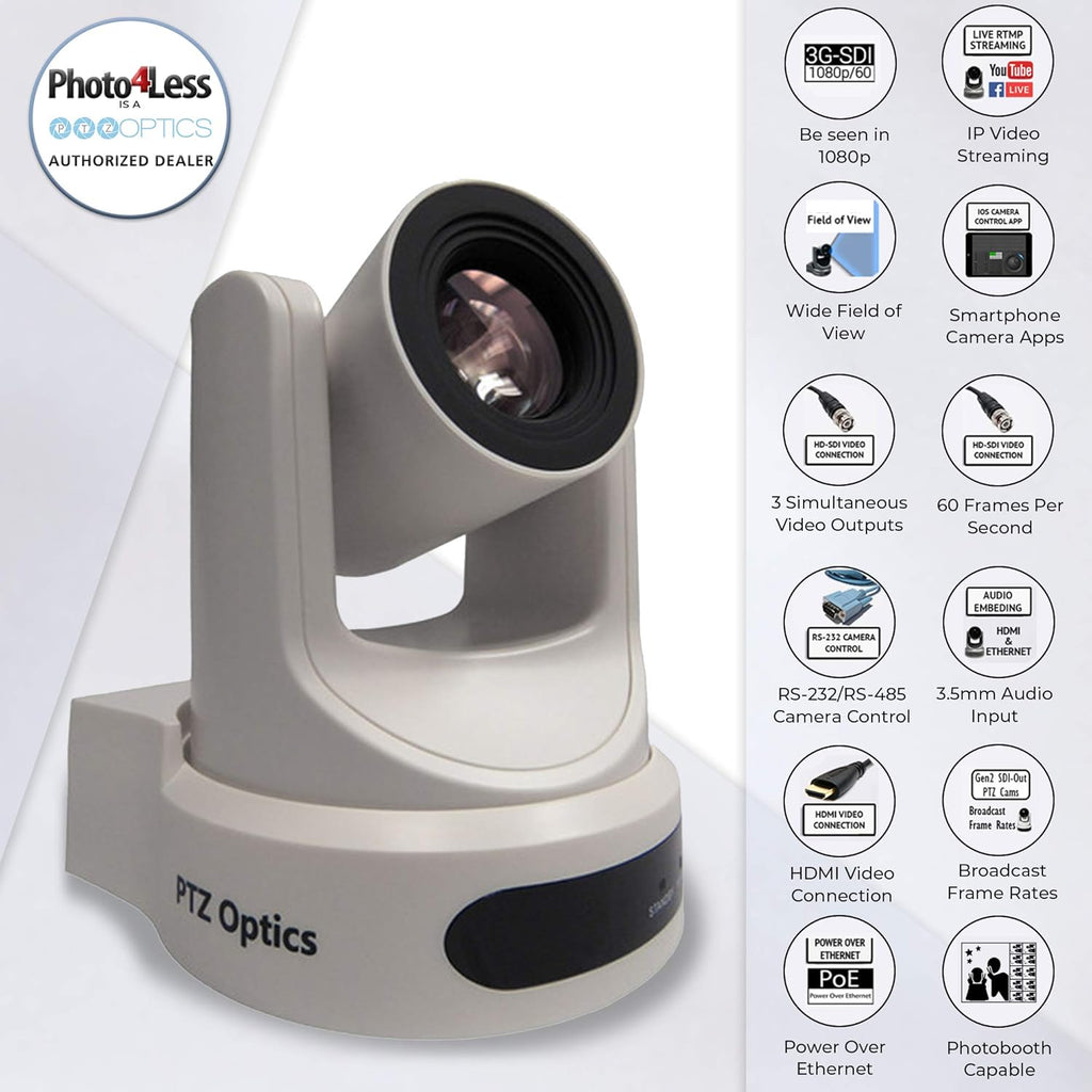 White PTZ Camera with Wall Mount C1520