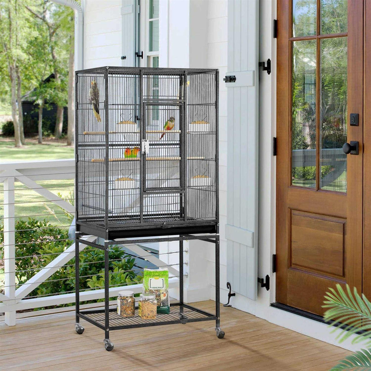 Metal Bird Cage with Rolling Detachable Stand H433