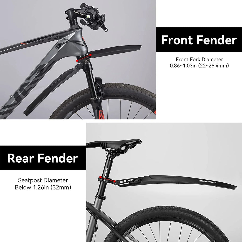 Bike Fender Set Adjustable Front Rear Bicycle Fenders MTB Mud Guards Cycling Splash Guard H219