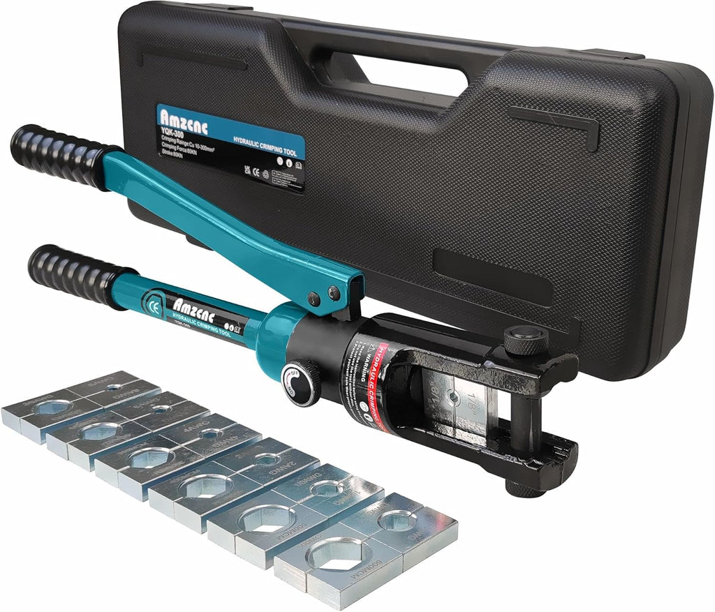 Hydraulic Cable Lug Crimper 16TON 9 AWG to 600 MCM Tool Kit with 13 pairs of Die Sets C769860