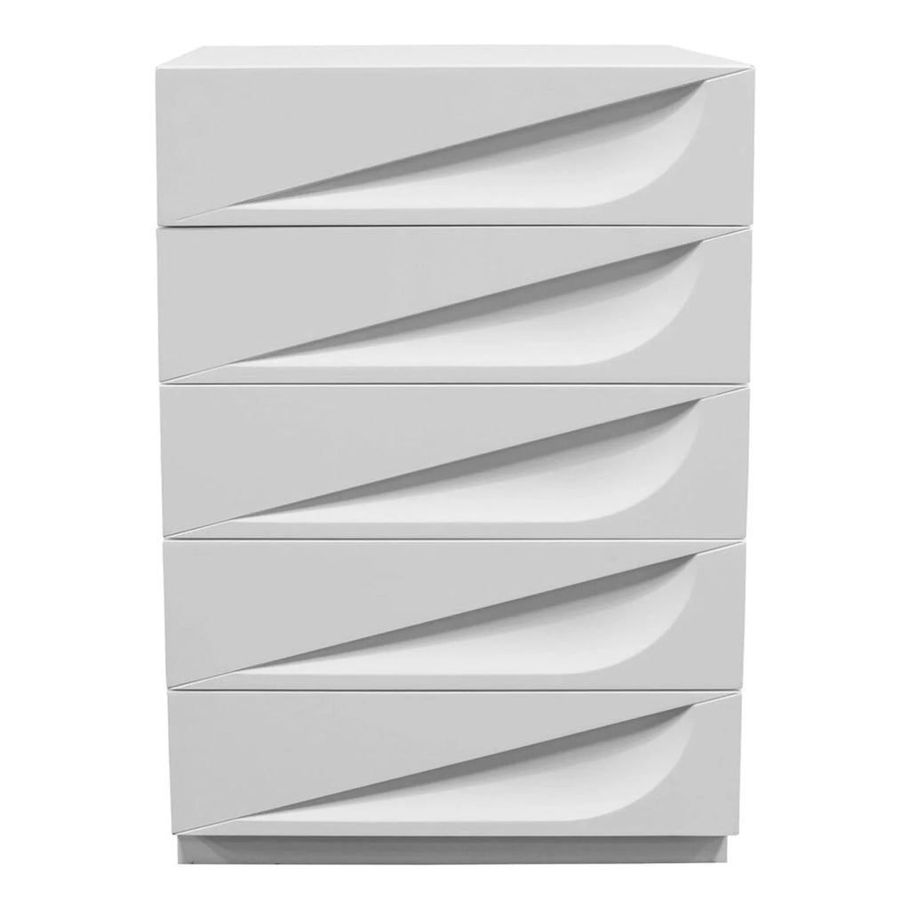 Off White 5-Drawer Poplar Wood Bedroom Chest N311