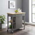 Wood Kitchen Cart with Bamboo Top N9178