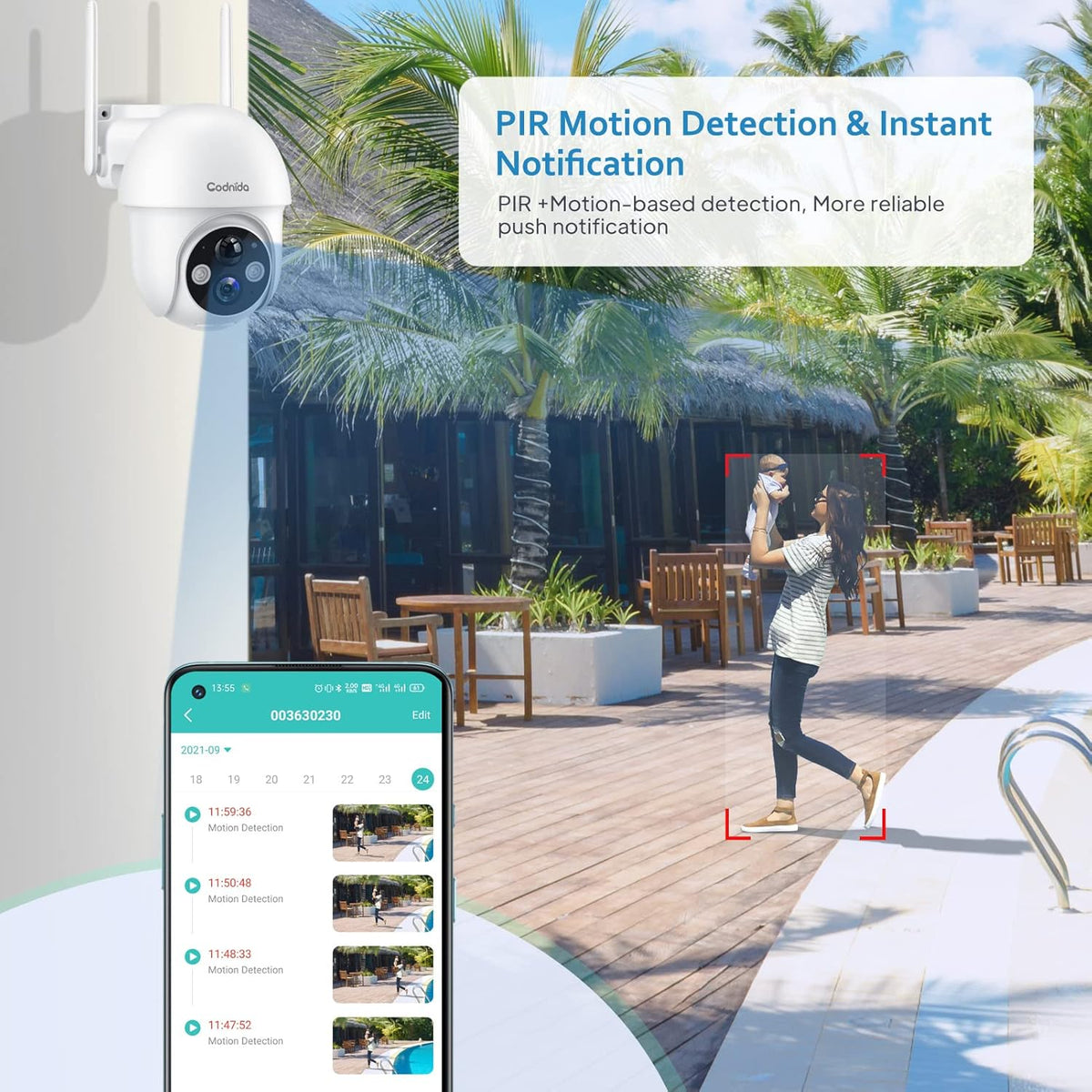 Wireless Outdoor Security Camera with Night Vision and 2-Way Audio L676