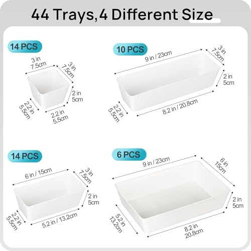 Clear Plastic 44 Pcs Drawer Organizer Set R5771