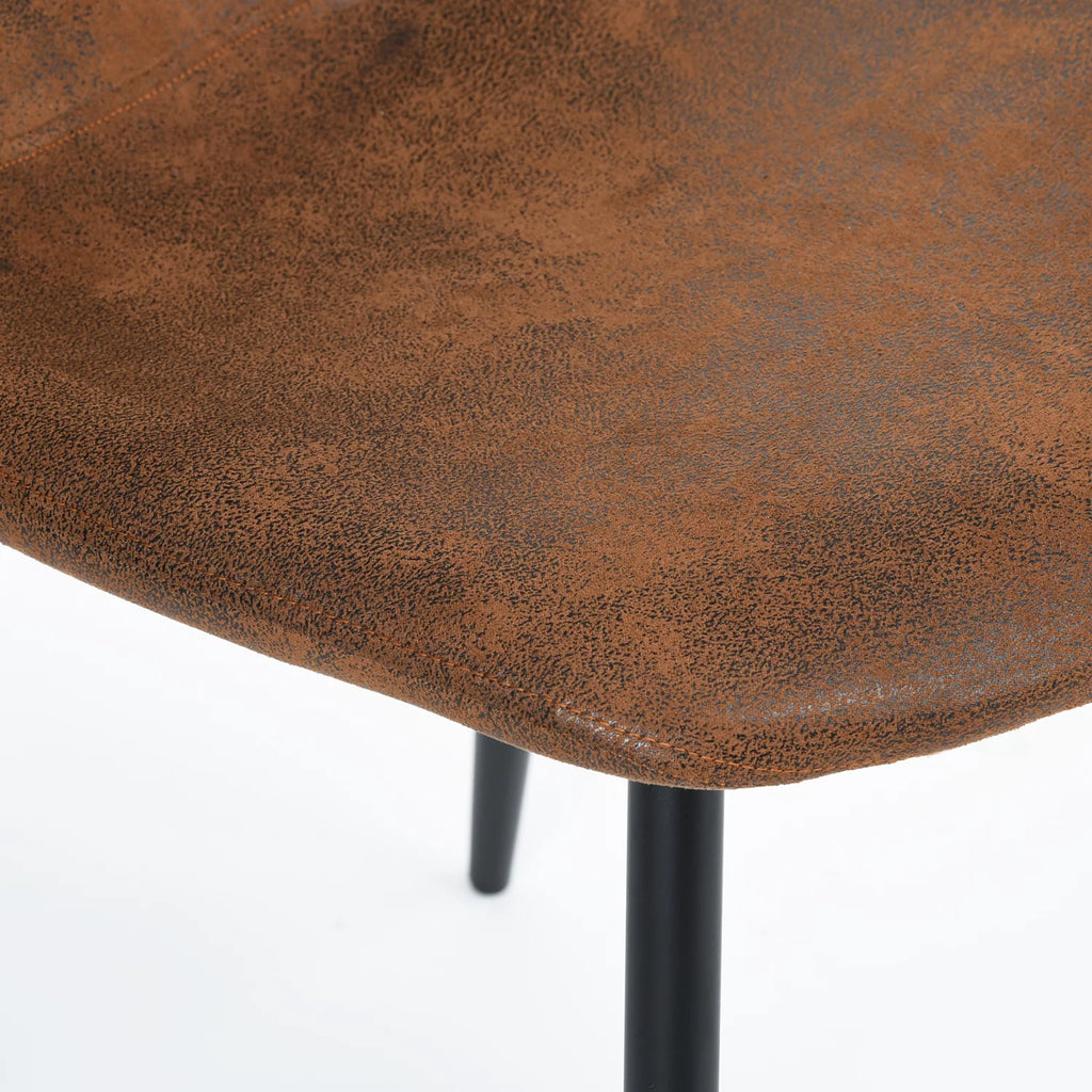 Set of 4 Suede Brown Velvet Chairs U737273