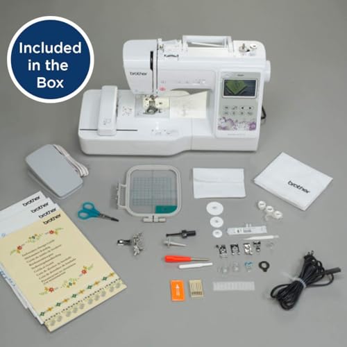 Sewing and Embroidery Machine, 80 Designs, 103 Built-In Stitches, Computerized, 4" x 4" Hoop Area, 3.2" LCD Touchscreen Display, 7 Feet L31732