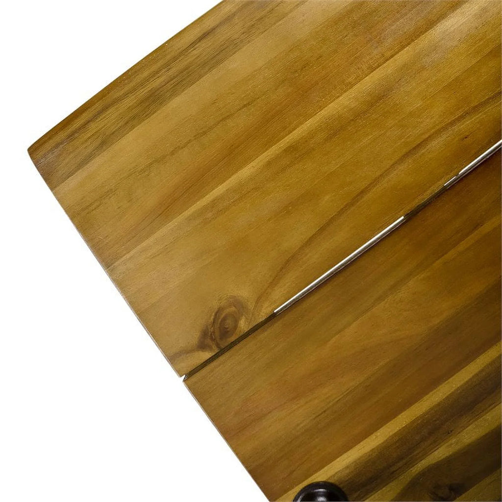 Teaked Acacia Wood Bar Set with Metal Iron Frame H38183