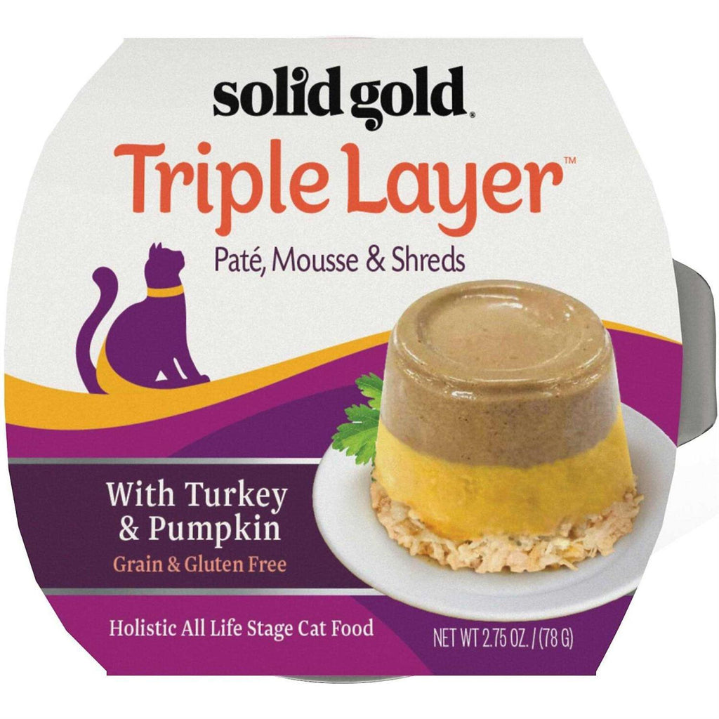 Solid Gold Triple Layer Pate Mousse & Shreds Pumpkin Cat Food Z1212