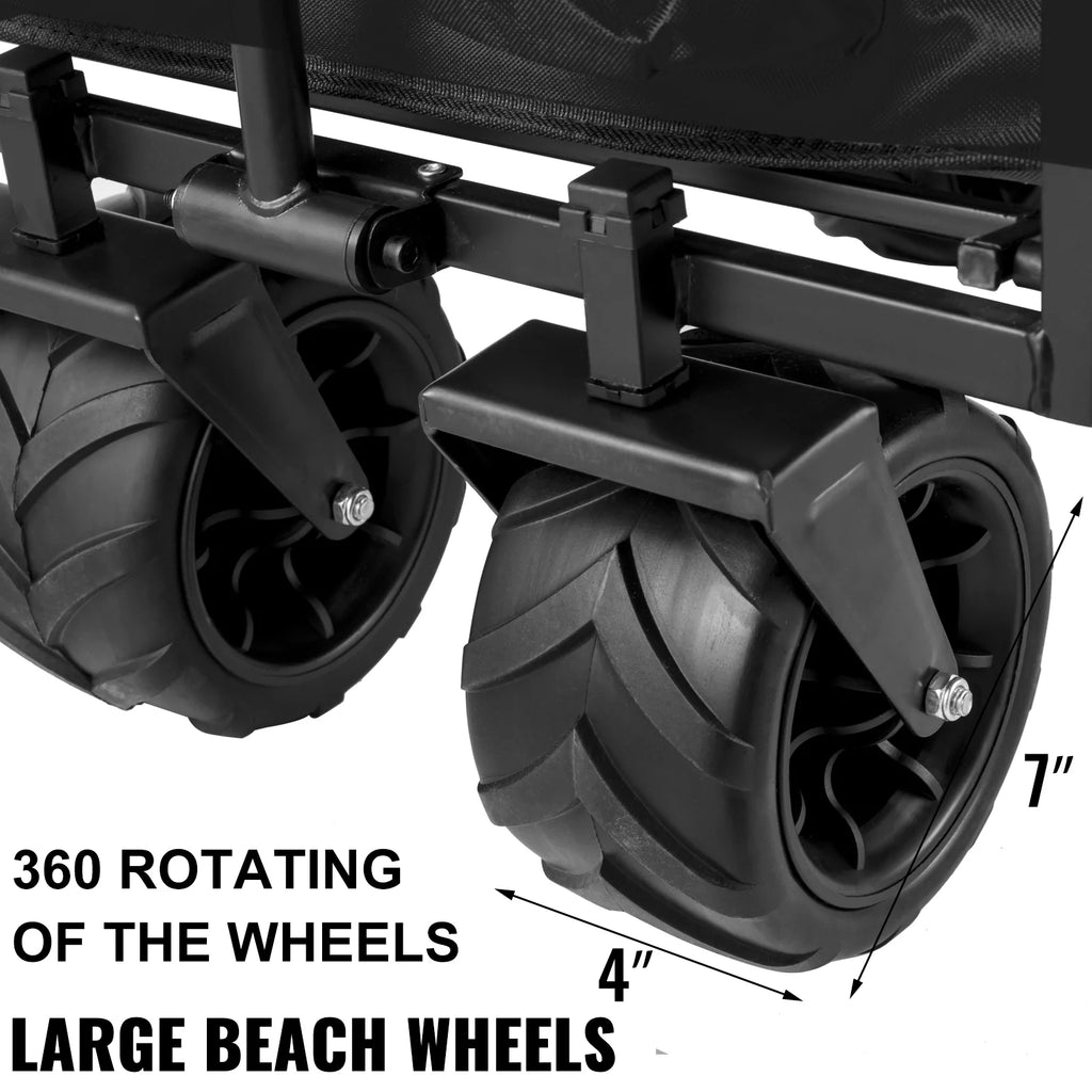 Collapsible Wagon Cart with Removable Canopy and All Terrain Wheels F7682