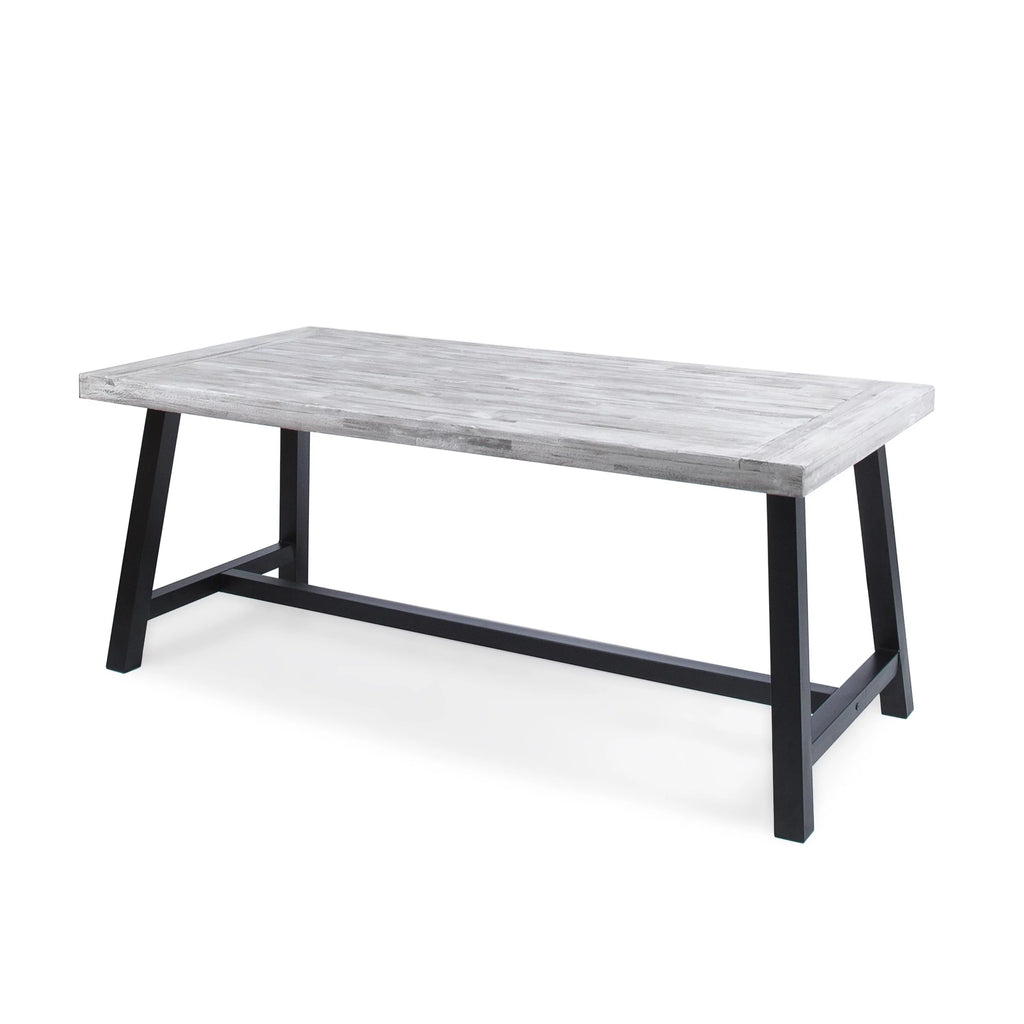 Light Grey Acacia Wood Rectangular Dining Table G786
