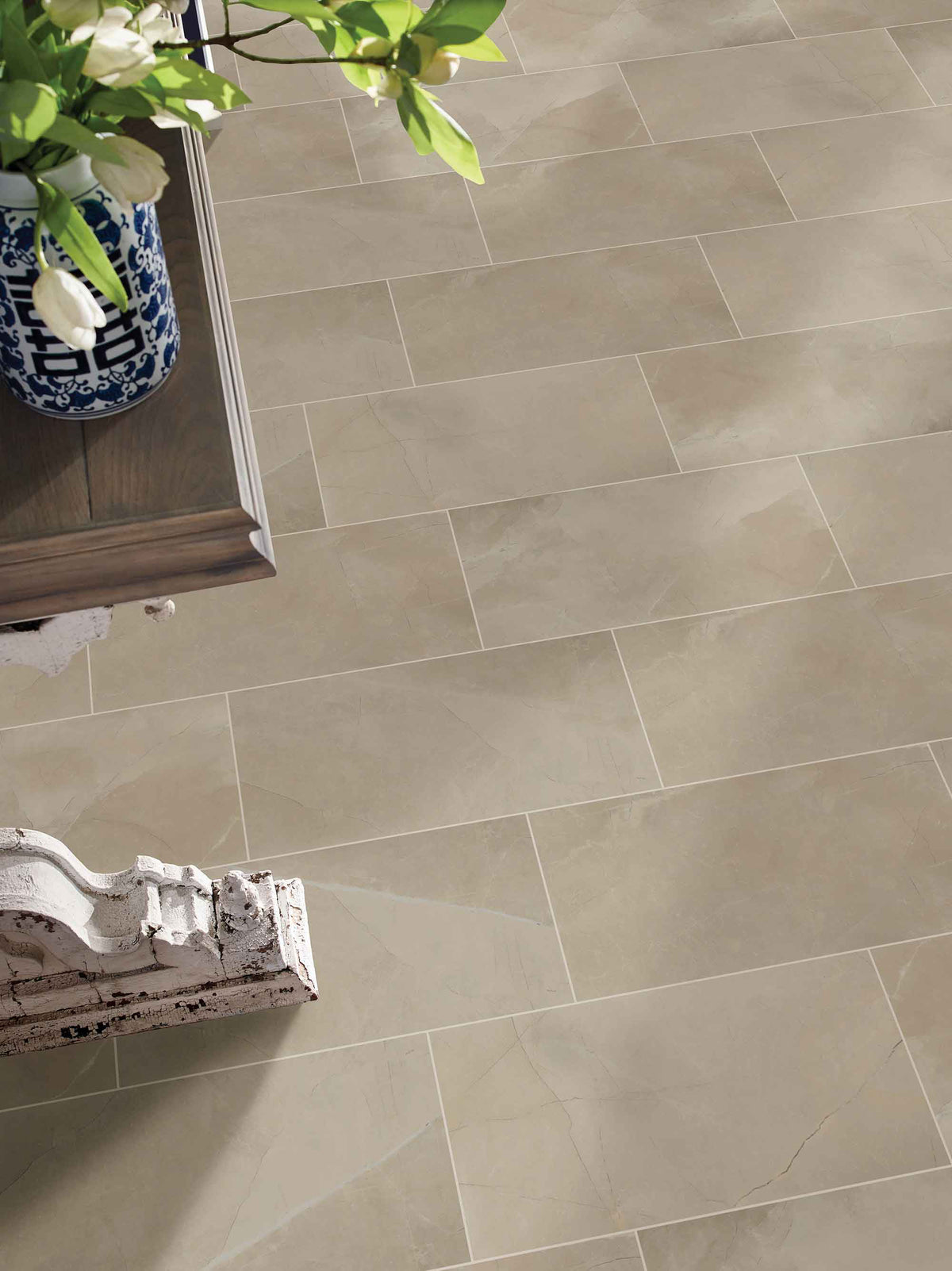 Cream 24"X48" Polished Porcelain Tile C4409