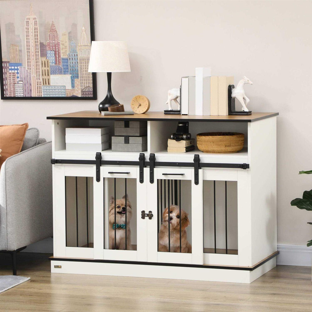 Dog Crate Furniture with Shelves H428