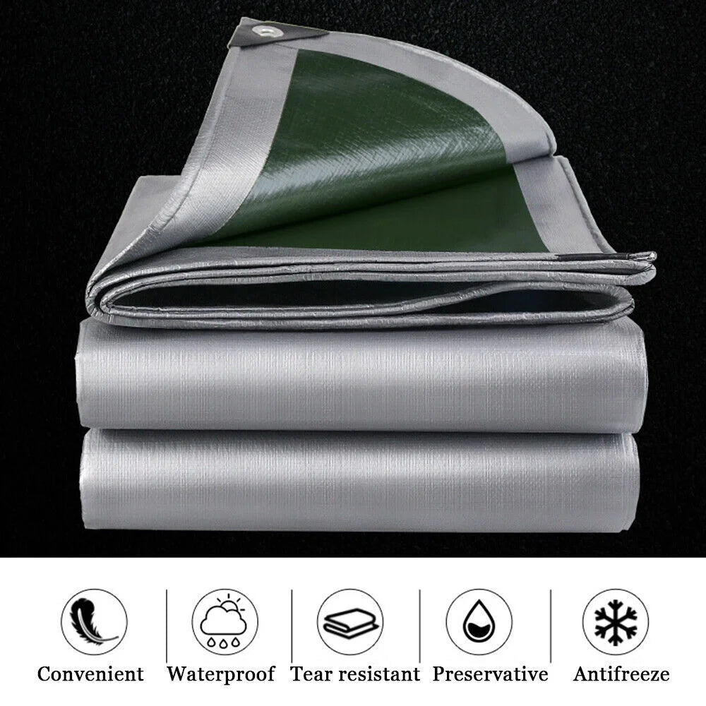Gray Waterproof Heavy Duty Tarpaulin 13x19.6ft C7345